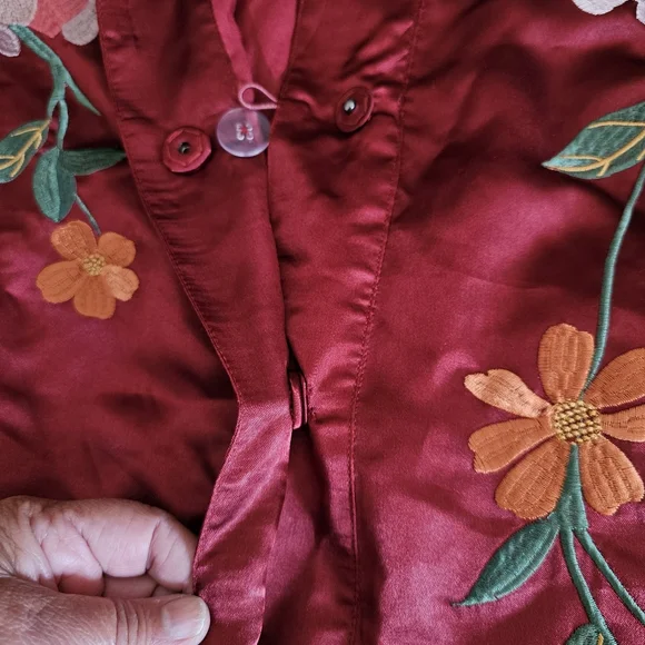 HOUSE OF HARLOW 1960 X Revolve Mika Kimono Mini Dress In Burgundy SZ Large - Picture 8 of 11